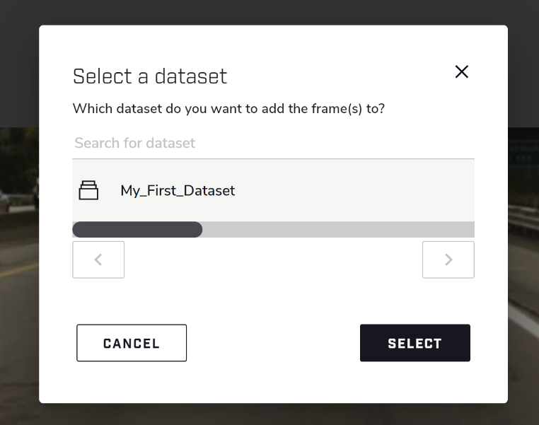 Select Dataset Dialog