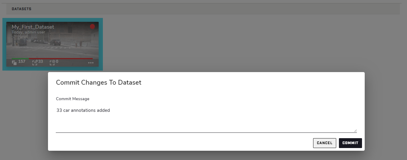 Commit Changes Dialog